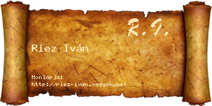 Riez Iván névjegykártya
