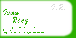 ivan riez business card